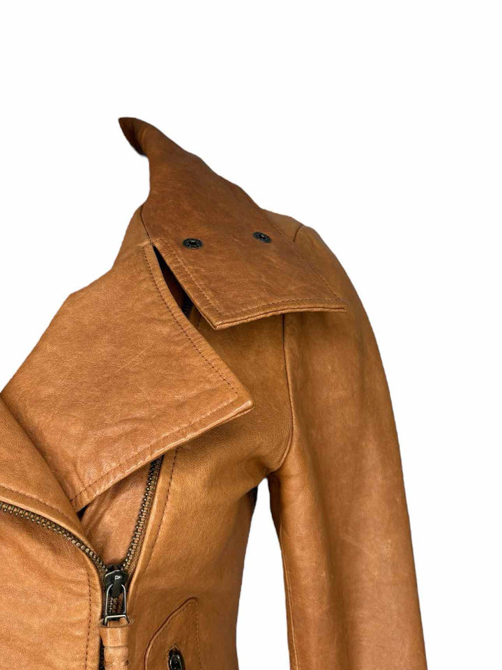 Mackage Tan Leather Moto Size S Jacket
