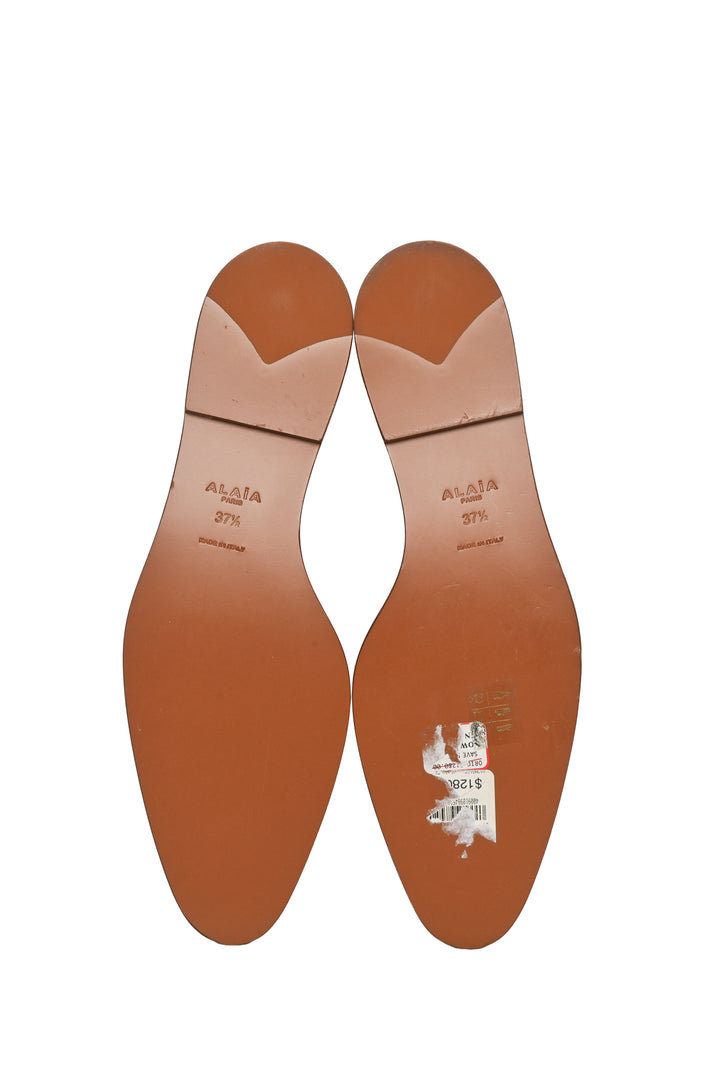 Alaia Size 37.5 Laser-cut Leather Mules