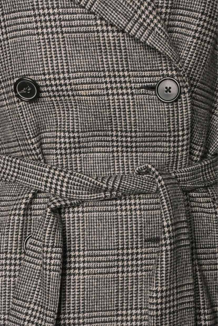 Nili Lotan Size XS Houndstooth Wool-Blend Trench Coat