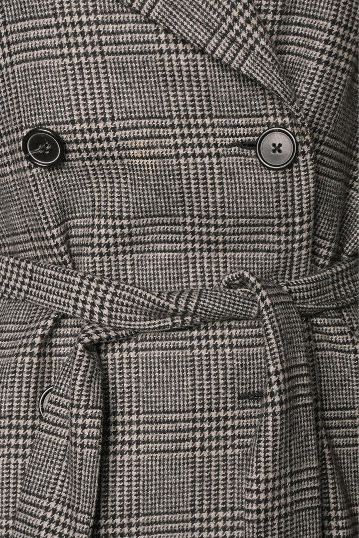 Nili Lotan Size XS Houndstooth Wool-Blend Trench Coat