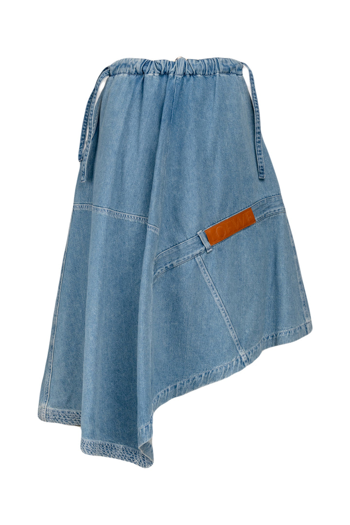 Loewe Size 36 Patchwork Asymmetrical Denim Skirt