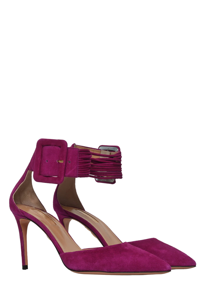 Aquazzura Size 37.5 Suede Casablanca Pumps