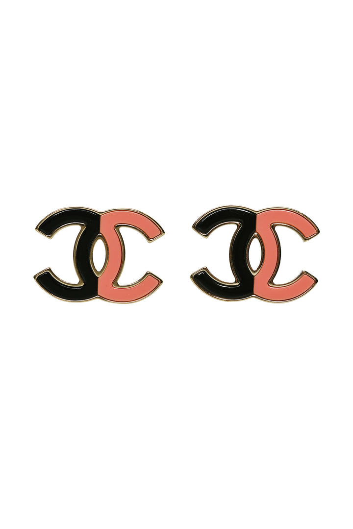 Chanel CC Enamel Earrings