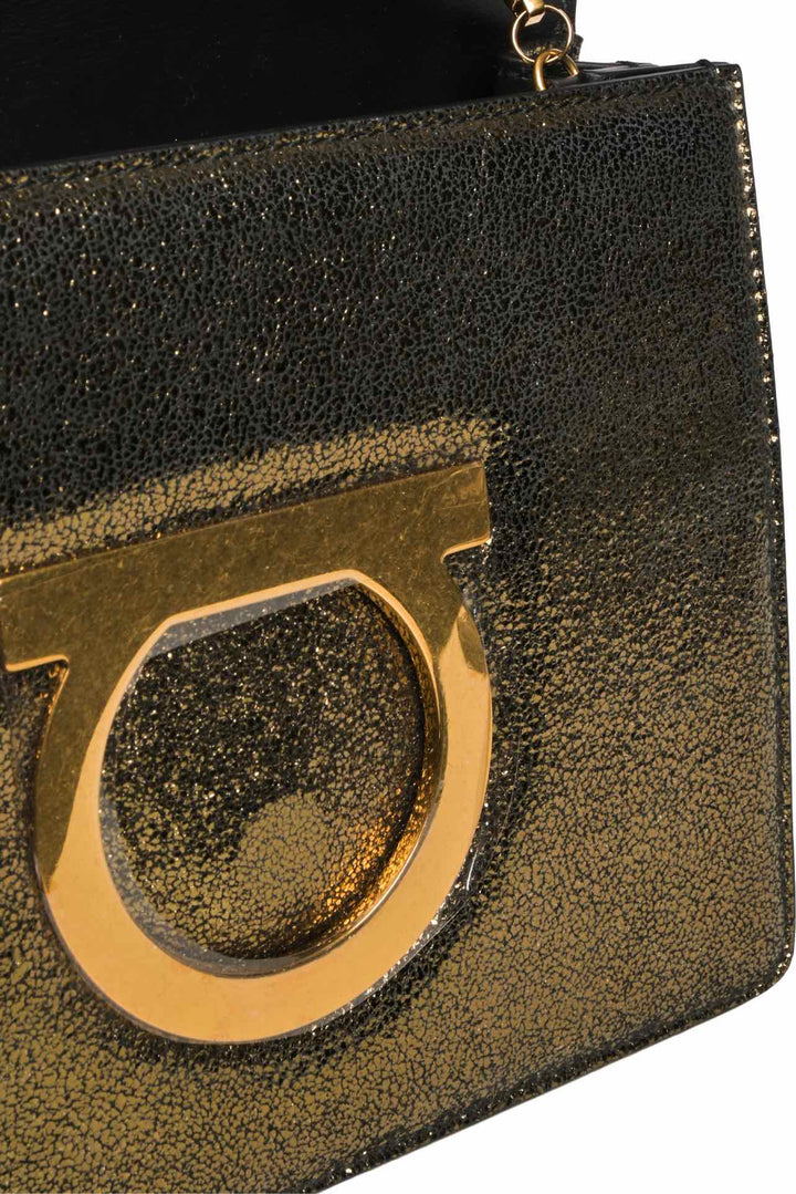 Salvatore Ferragamo Thalia Metallic Leather Shoulder Bag