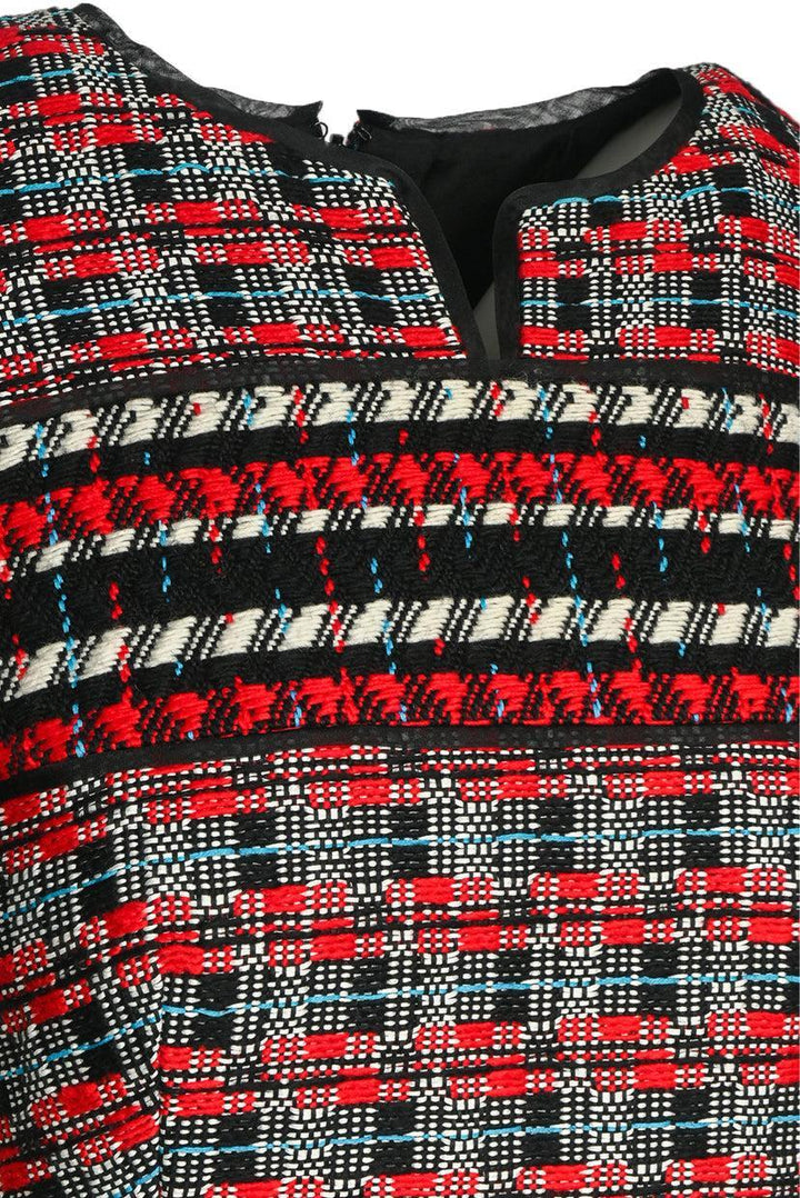 Oscar De La Renta Size 6 Tweed Short Sleeve Midi Dress