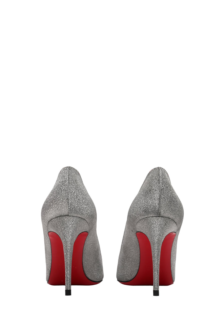 Louboutin Size 36 Kate 85 Silver Sparkle Pumps