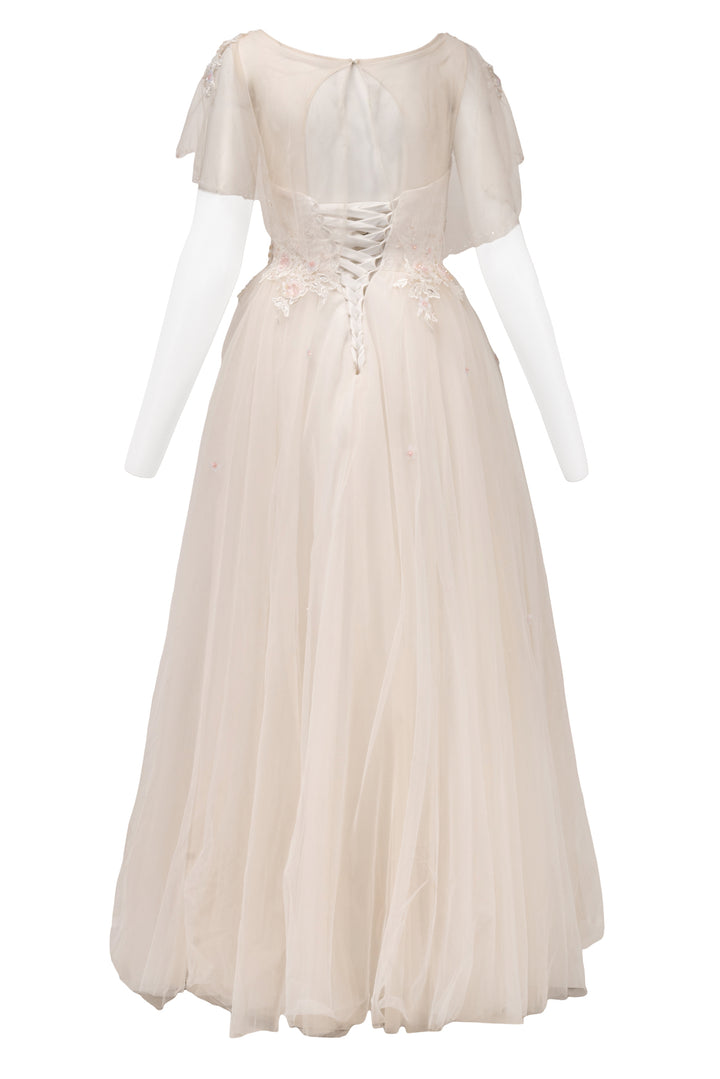 Vimo Vancouver Size M Floral Embellished Tulle Gown