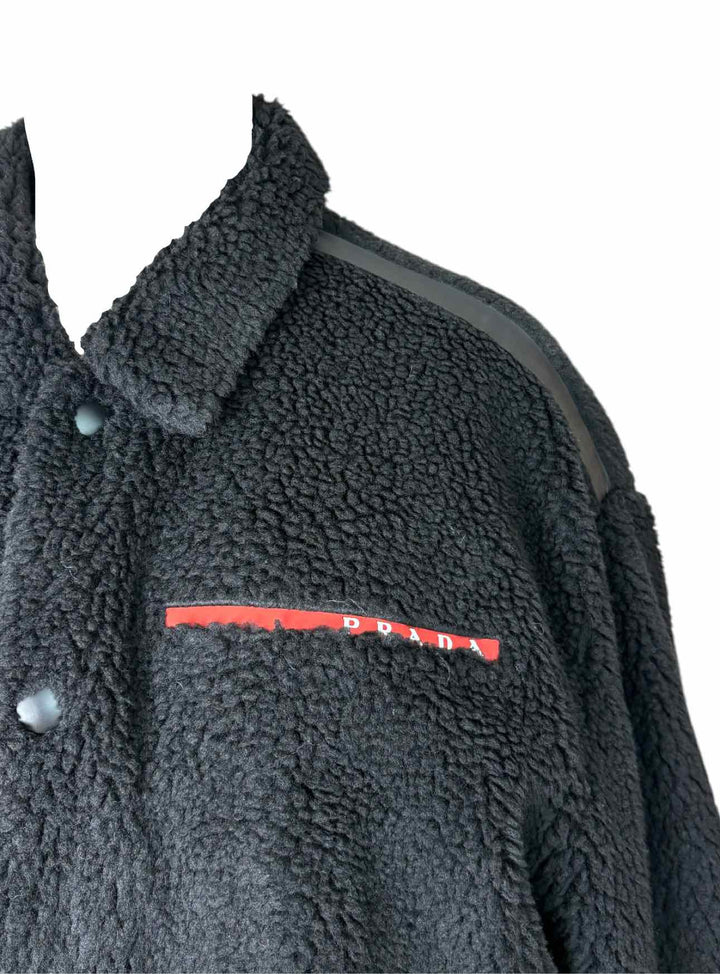 Prada Size XL Logo Men's Fleece Logo Jacket