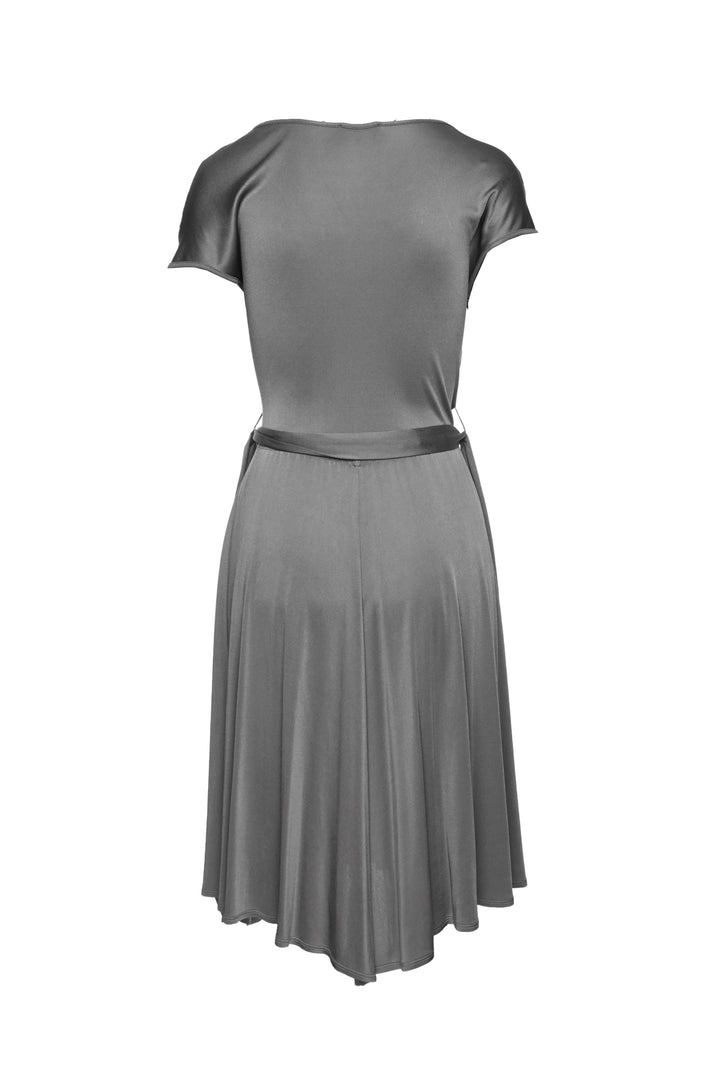 Max Mara Size 6 Short Sleeve V-Neck Ruched Dress