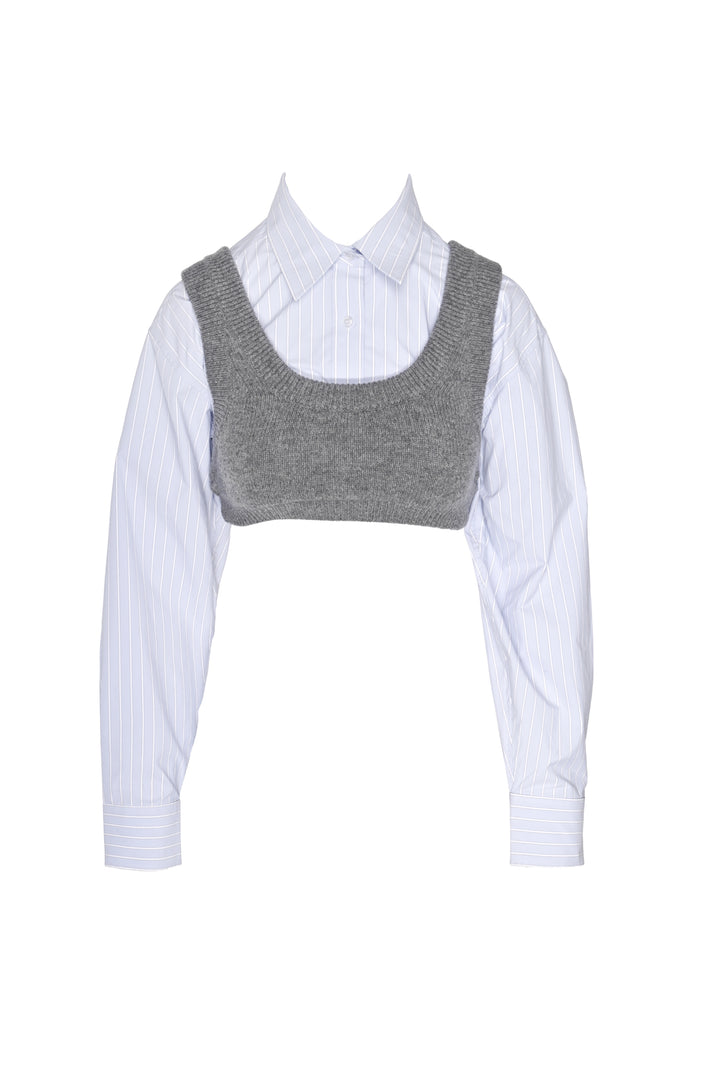T Alexander Wang Size S Cropped Bi-Layered Shirt