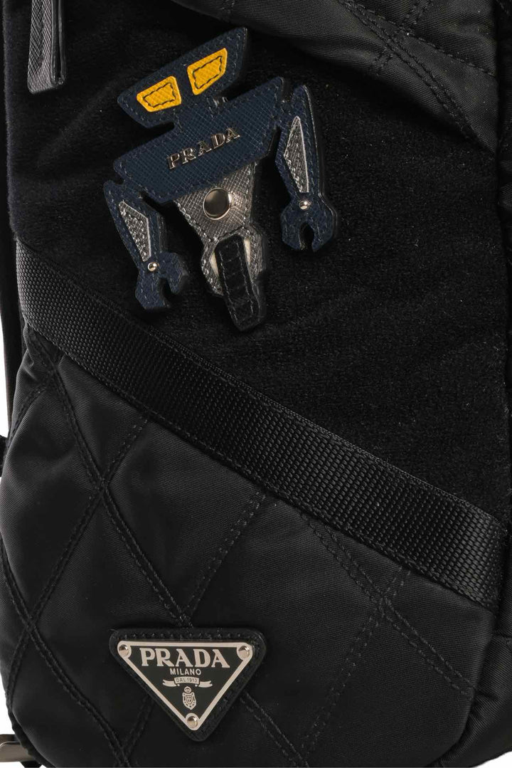 Prada Patch Embellished Quilted Nylon BackPack
