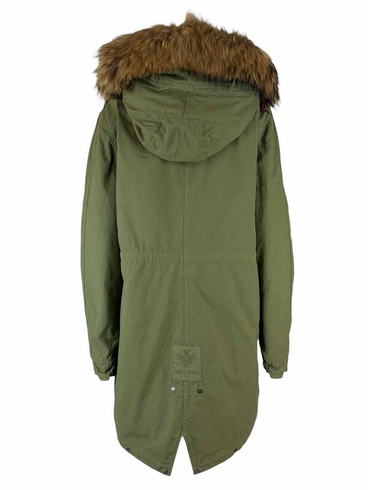 Mr & Mrs Italy Size L Fur Trim Hood Cotton Parka Coat