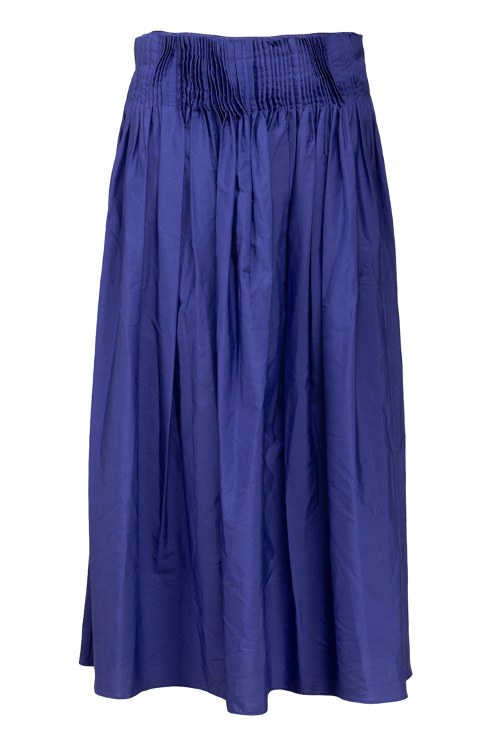 The Row Size 2 Ruth Pleated High Waist Cotton Midi Skirt