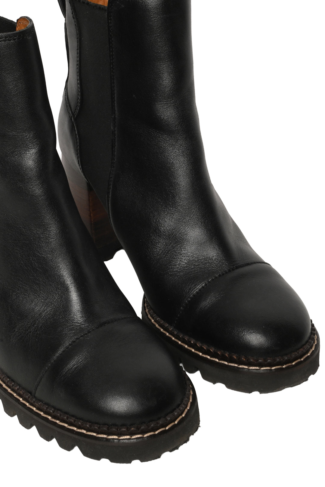 See by Chloe Size 39.5 Mallory High Block Heel Chelsea Ankle Boots