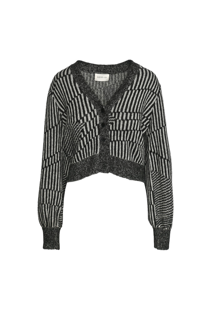 Eleven Six Size XS/S Striped Baby Alpaca-Blend Cardigan