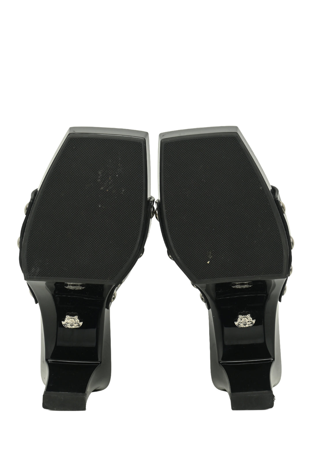 Versace Size 37 Medusa Buckle Patent Sandals