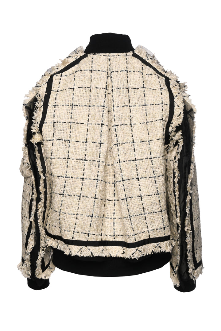 Sacai Size 3 Tweed Oversized Bomber Jacket