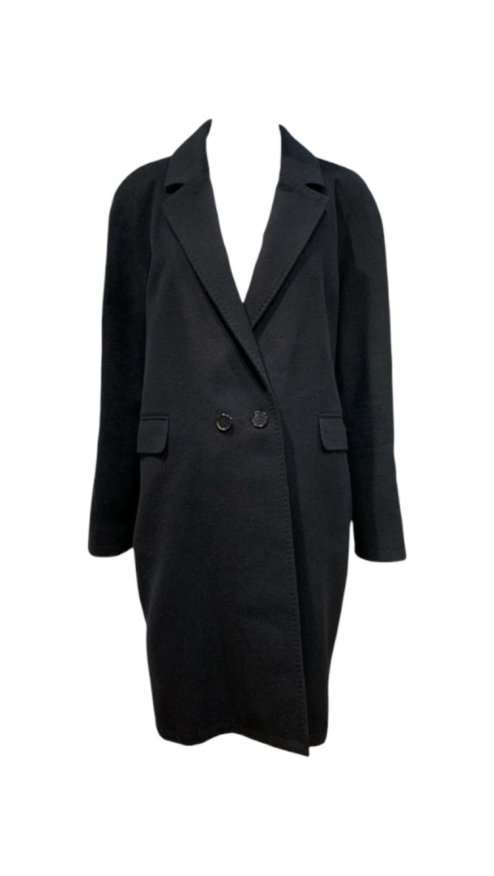 Black Goat Cashmere Double Breasted Size M Coat