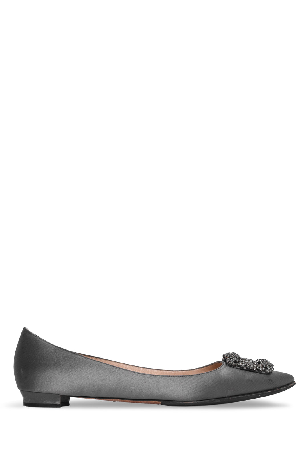 Manolo Blahnik Size 43 Satin Jewel Buckle Hangisi Flats