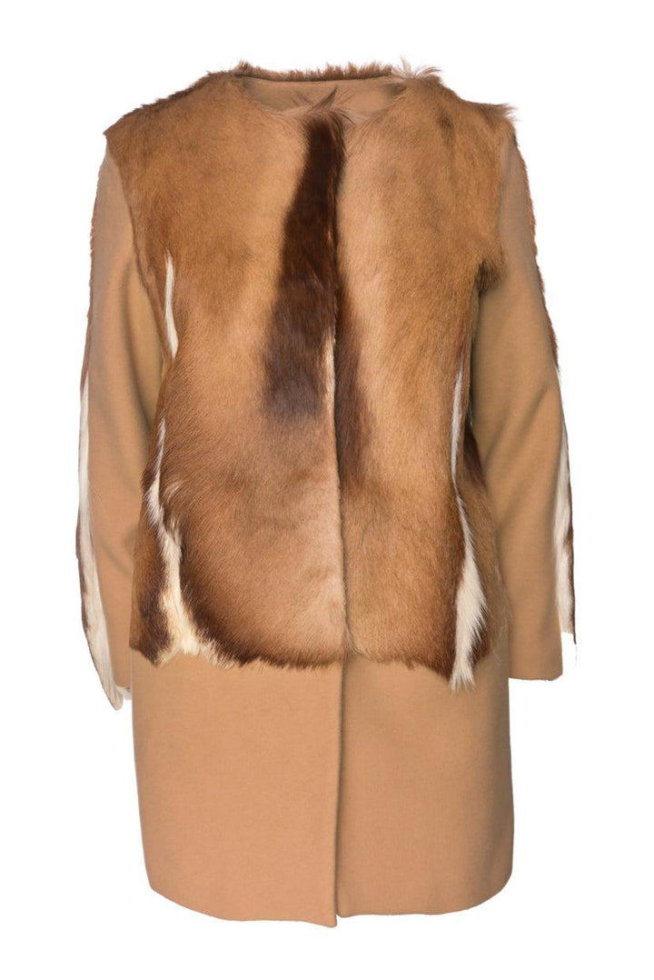 MSGM Size 40 Fleece Virgin Wool & Fur Coat