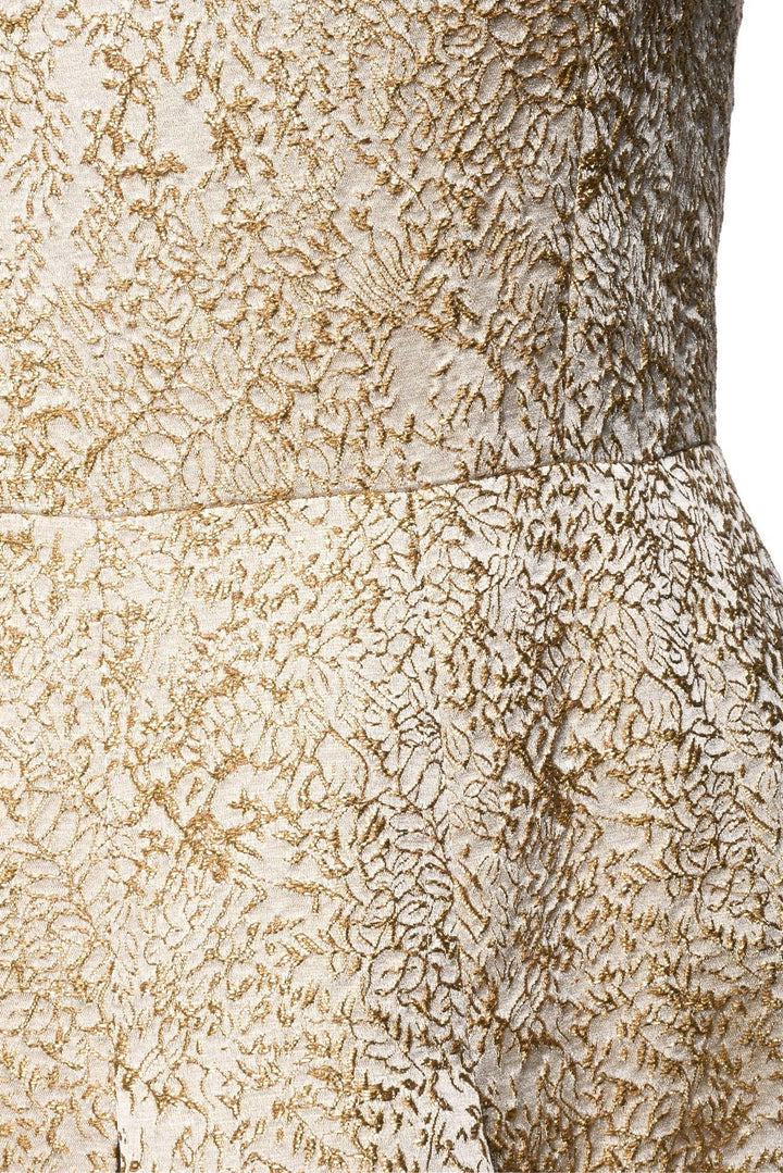 Oscar De La Renta Size 4 Metallic Jacquard Sleeveless Dress