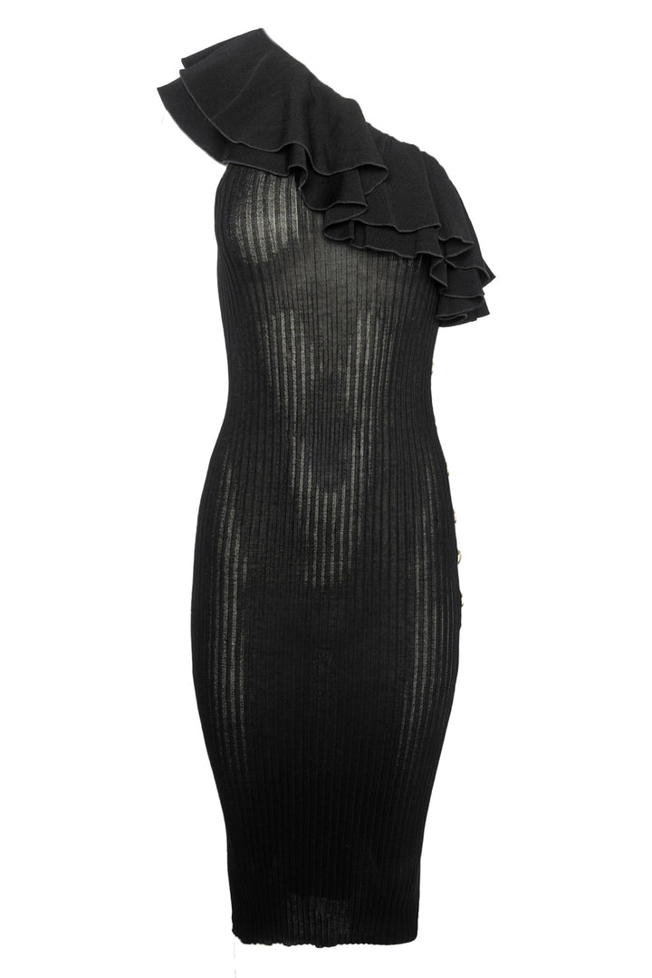 Balmain Size 38 One Shoulder Knit Dress