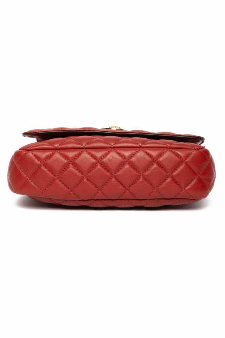 Versace Red Quilted Leather Shoulder Bag