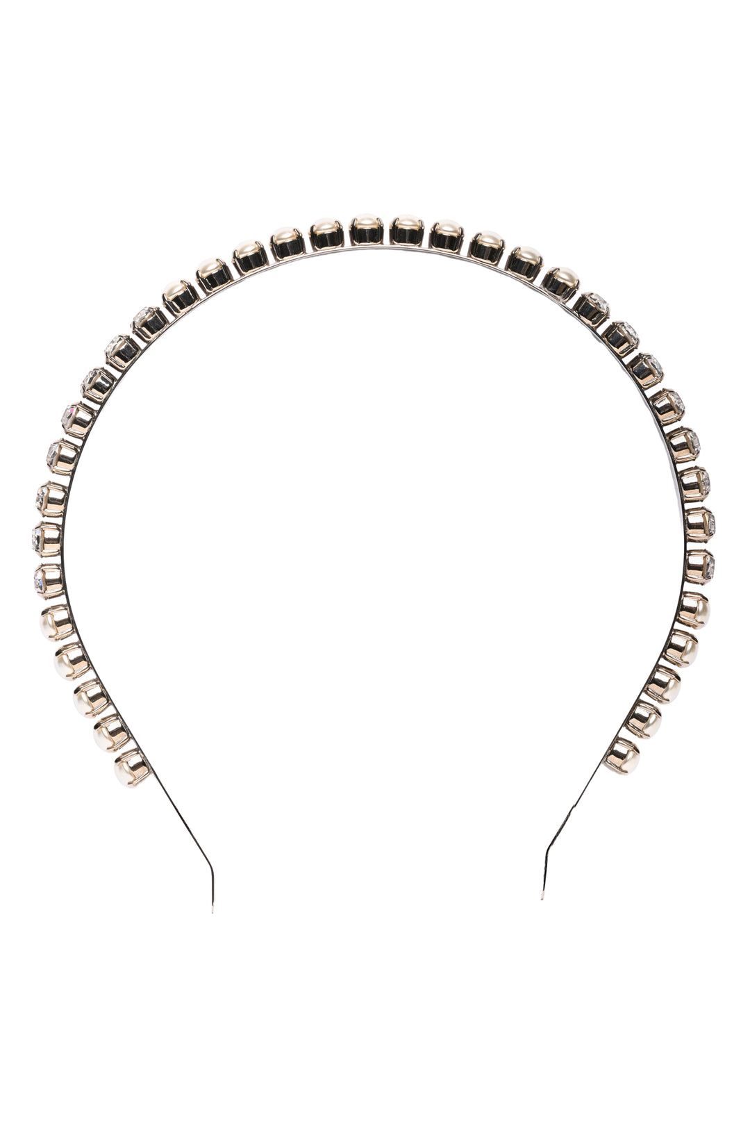 Miu Miu Faux Pearl & Crystal Headband