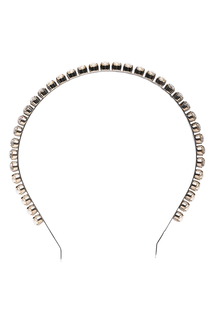 Miu Miu Faux Pearl & Crystal Headband