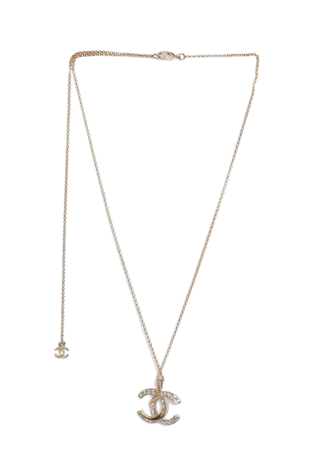 Chanel Size OS Crystal CC Logo Chain Necklace