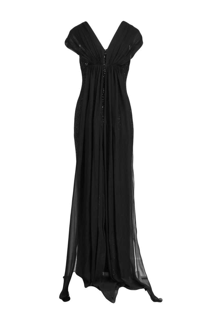 St. John Size 2 Silk Overlay Sequin Gown