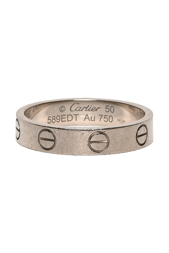 Cartier Size 5 18K White Gold Love Ring Small Model