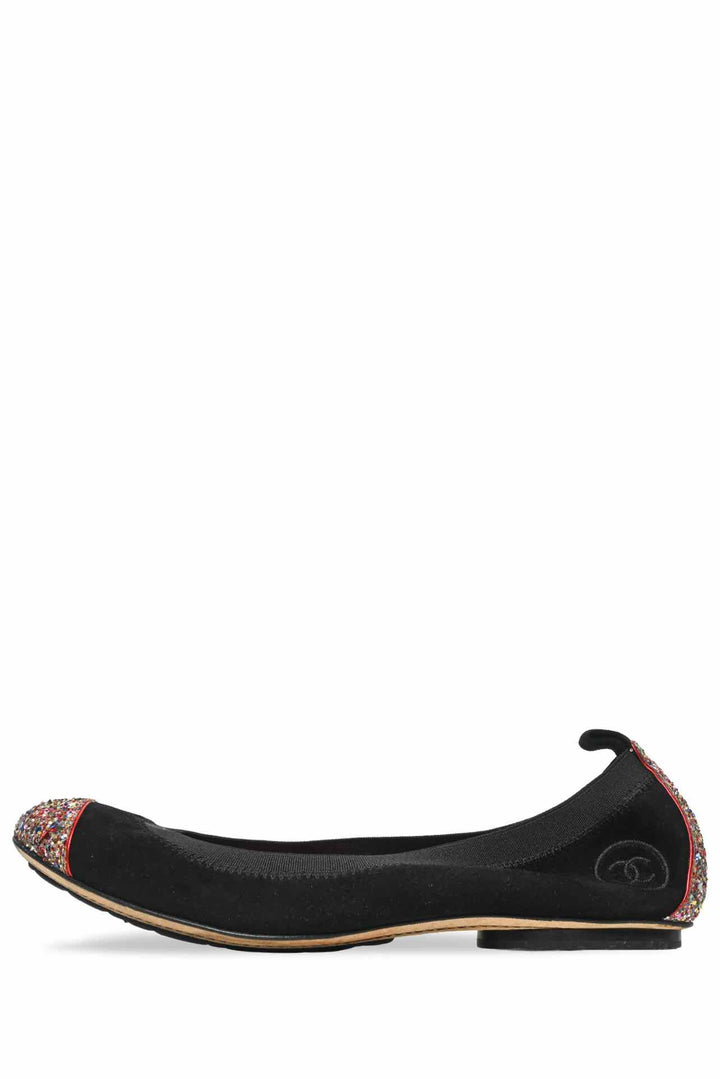 Chanel Size 38 2009 Interlocking CC Logo Ballet Flats