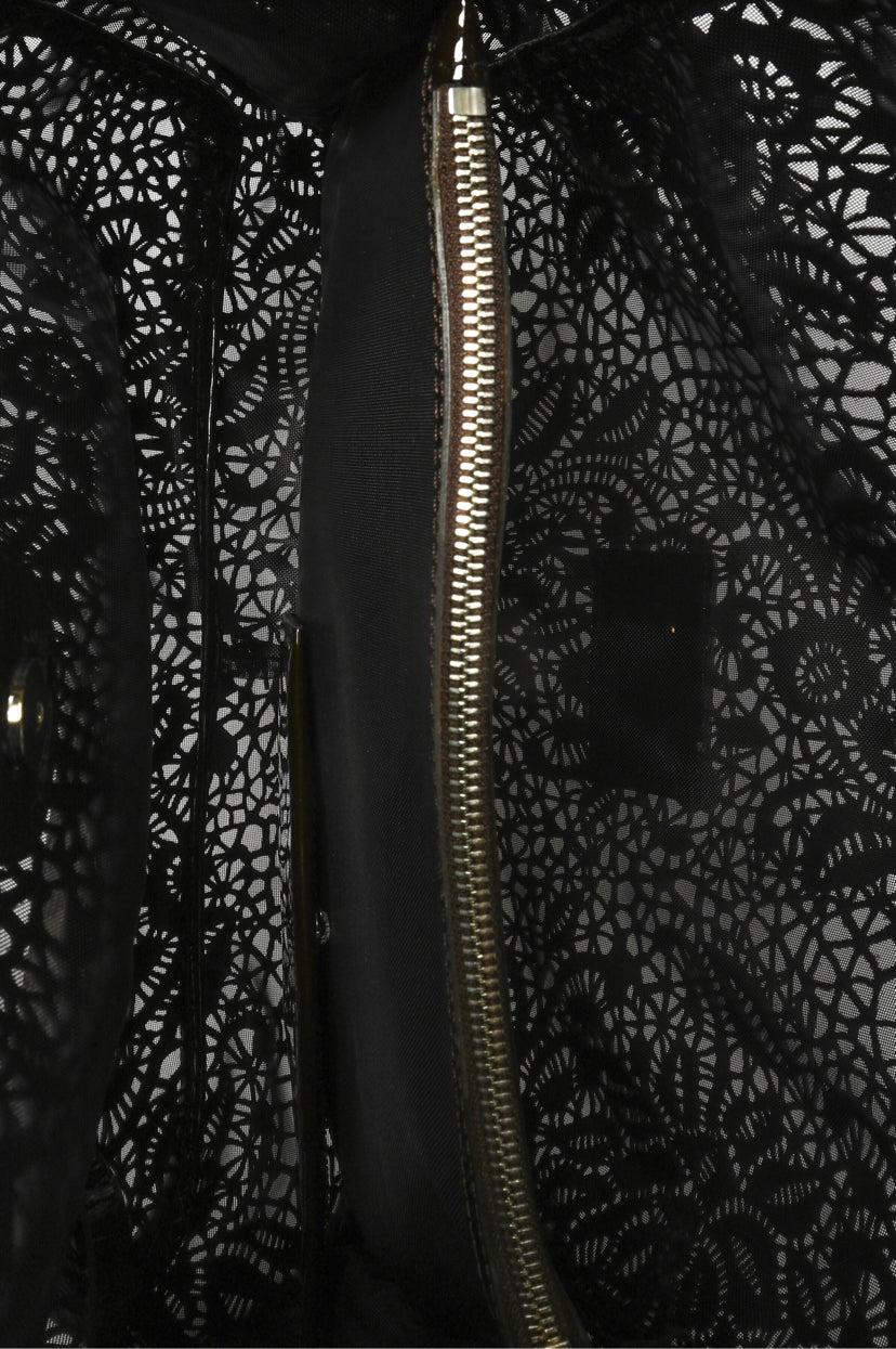 Valentino Bow Accent Perforated Leather Shoulder Bag