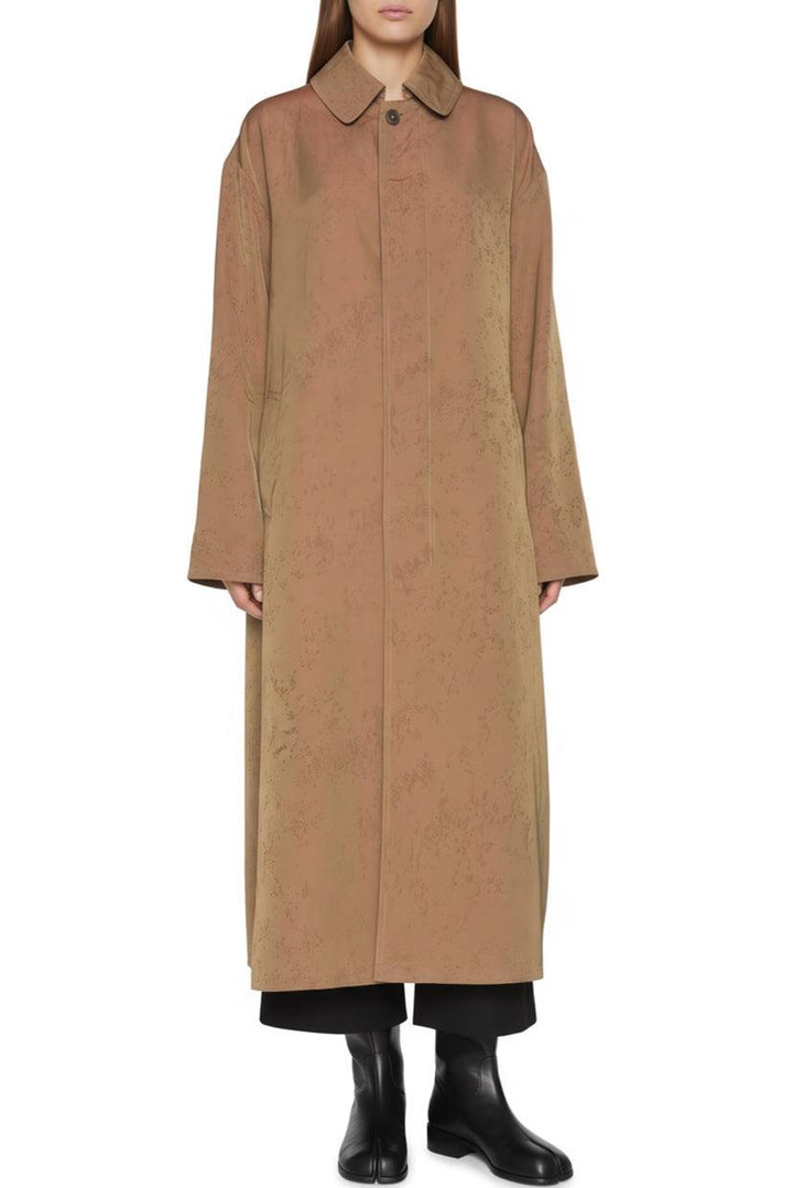 Maison Martin Margiela Size 40 Pigment Print Faille Trench Coat