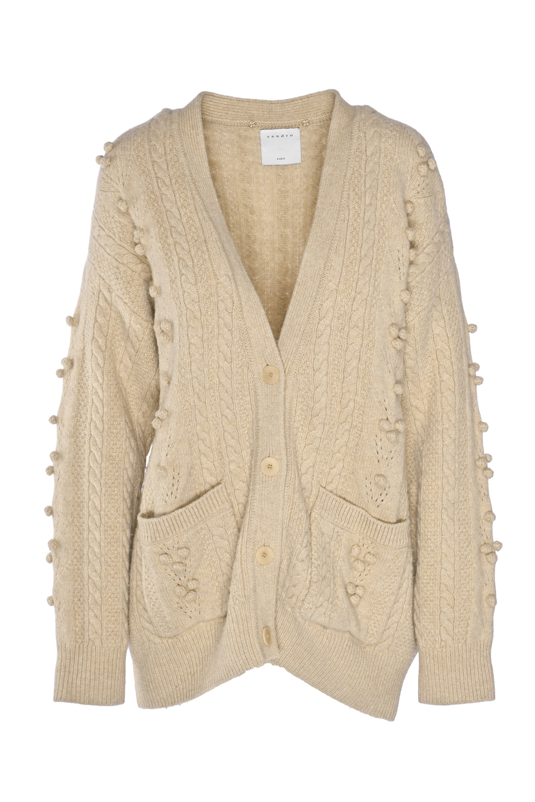 Sandro Size 3 Cableknit Cardigan
