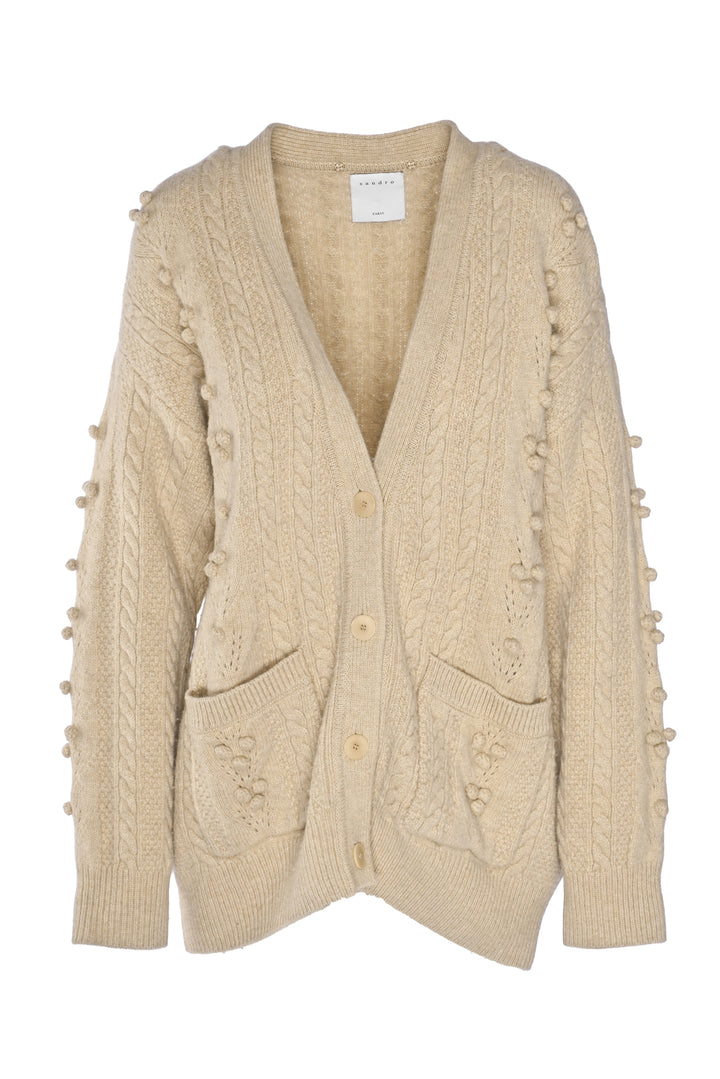 Sandro Size 3 Cableknit Cardigan
