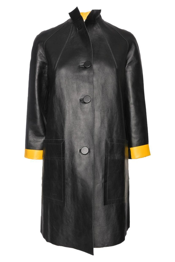 Marni Size 38 2012 Lamb Leather Button-up Coat