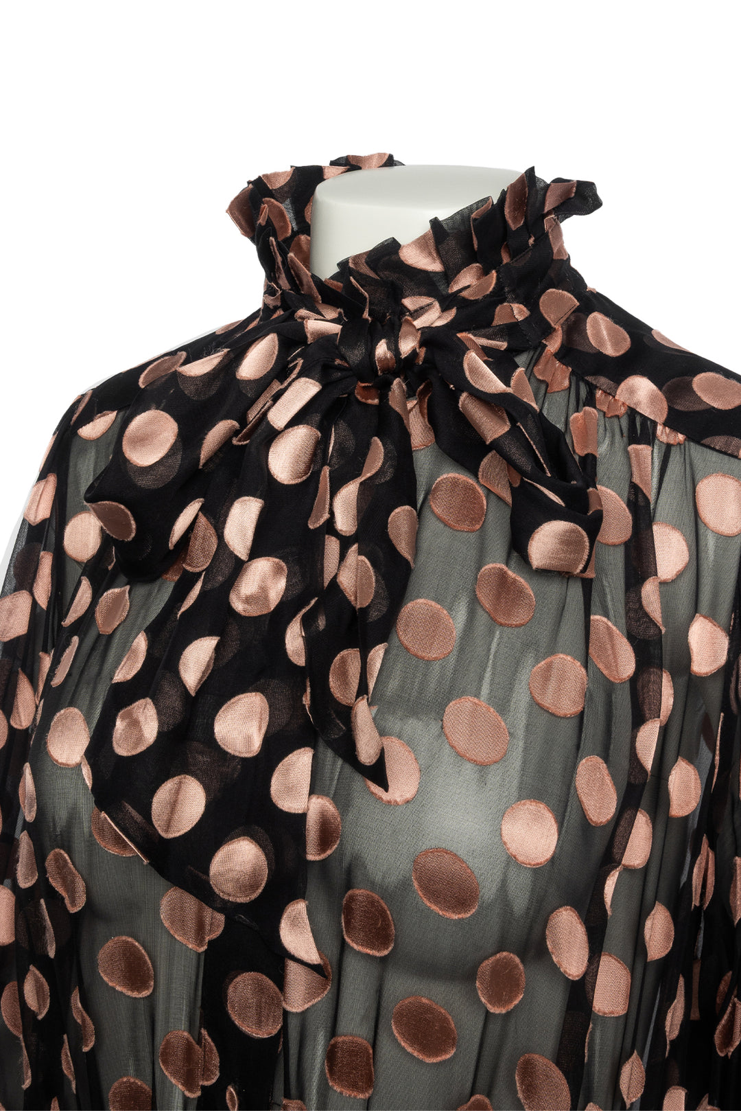 Zimmermann Size 3 Pleated Ruffle Trim Silk Blend Polkadot Dress