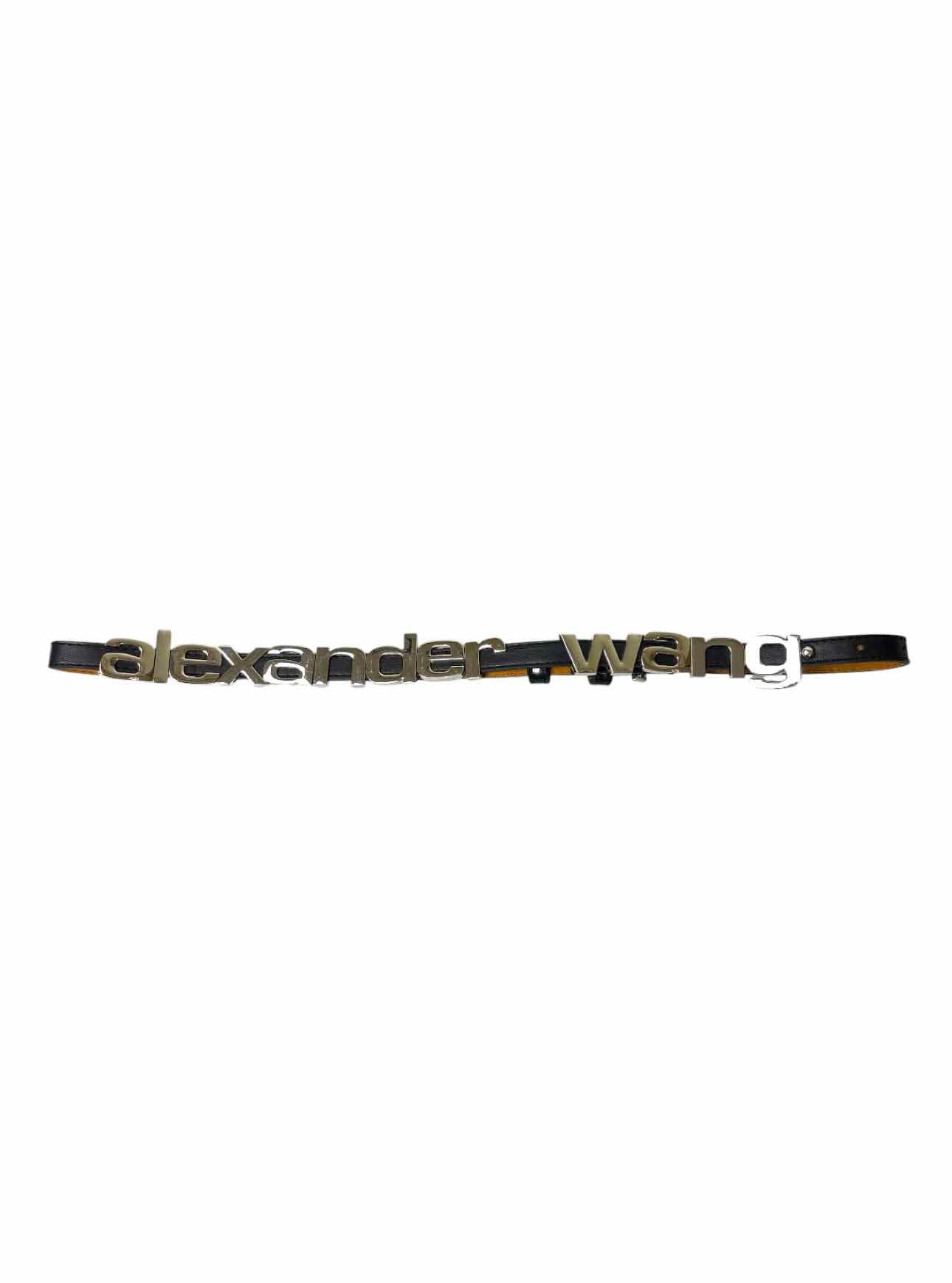 Alexander Wang Size XS Leather Metal Logo Belt - Luxury Used
