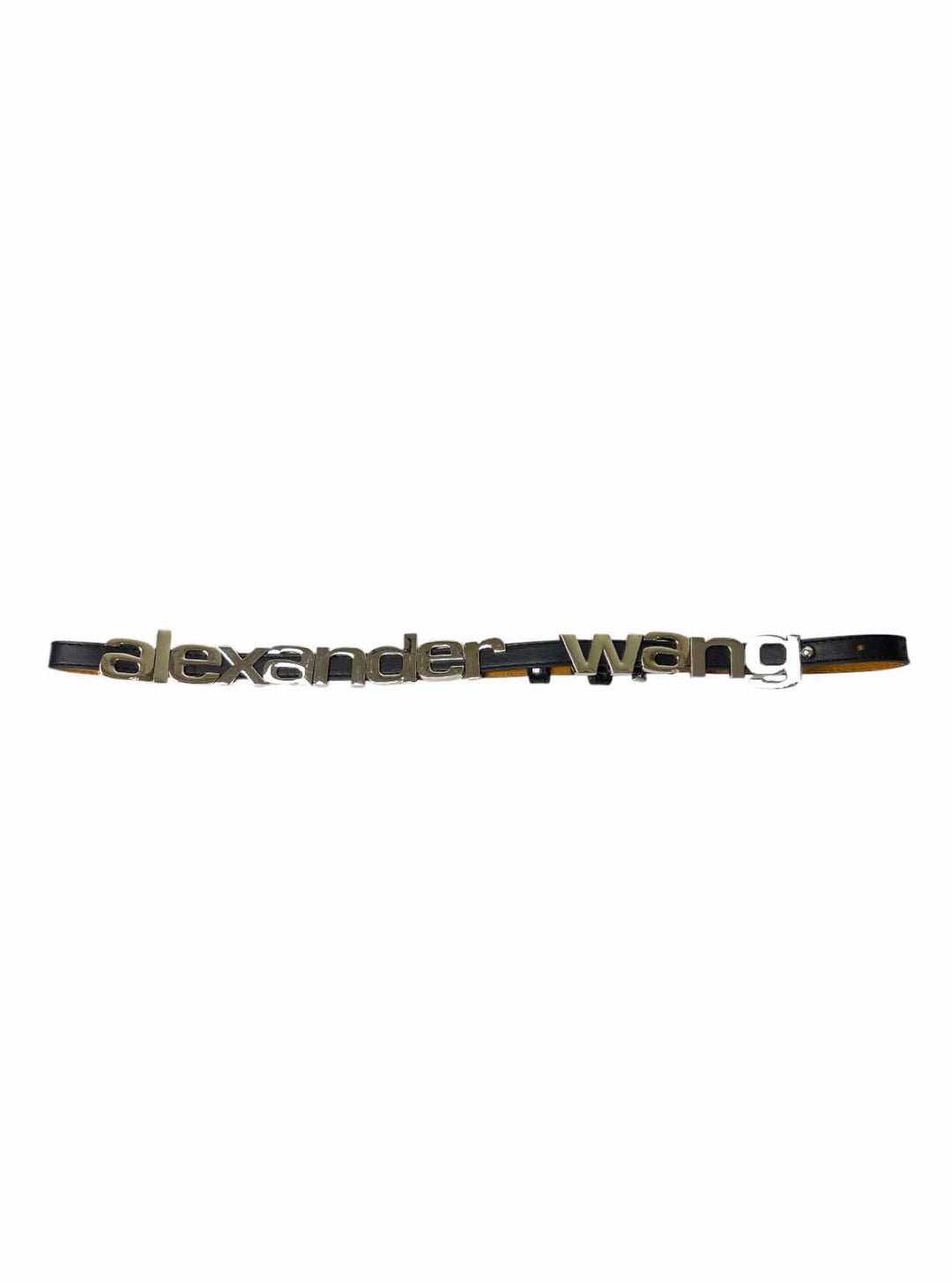 Alexander Wang Size XS Leather Metal Logo Belt