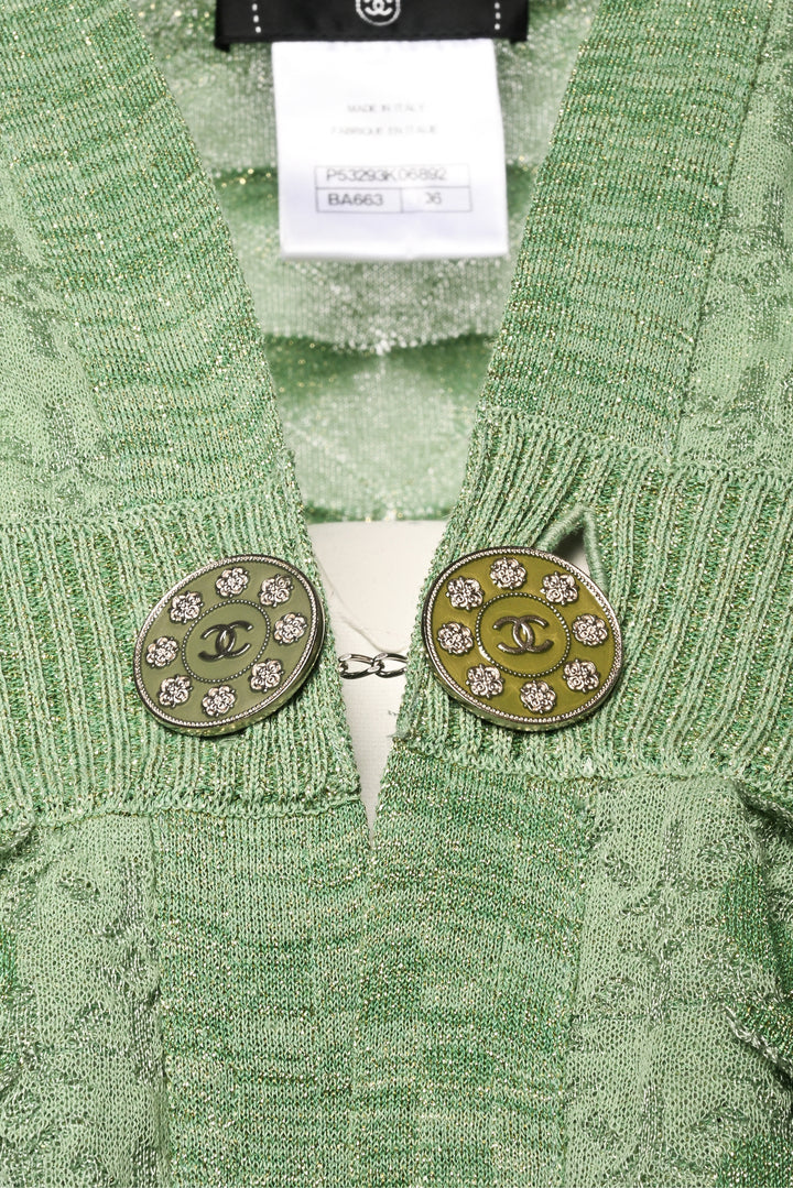 Chanel Size 36 2016 Cruise Lurex Knit Single Button Tops