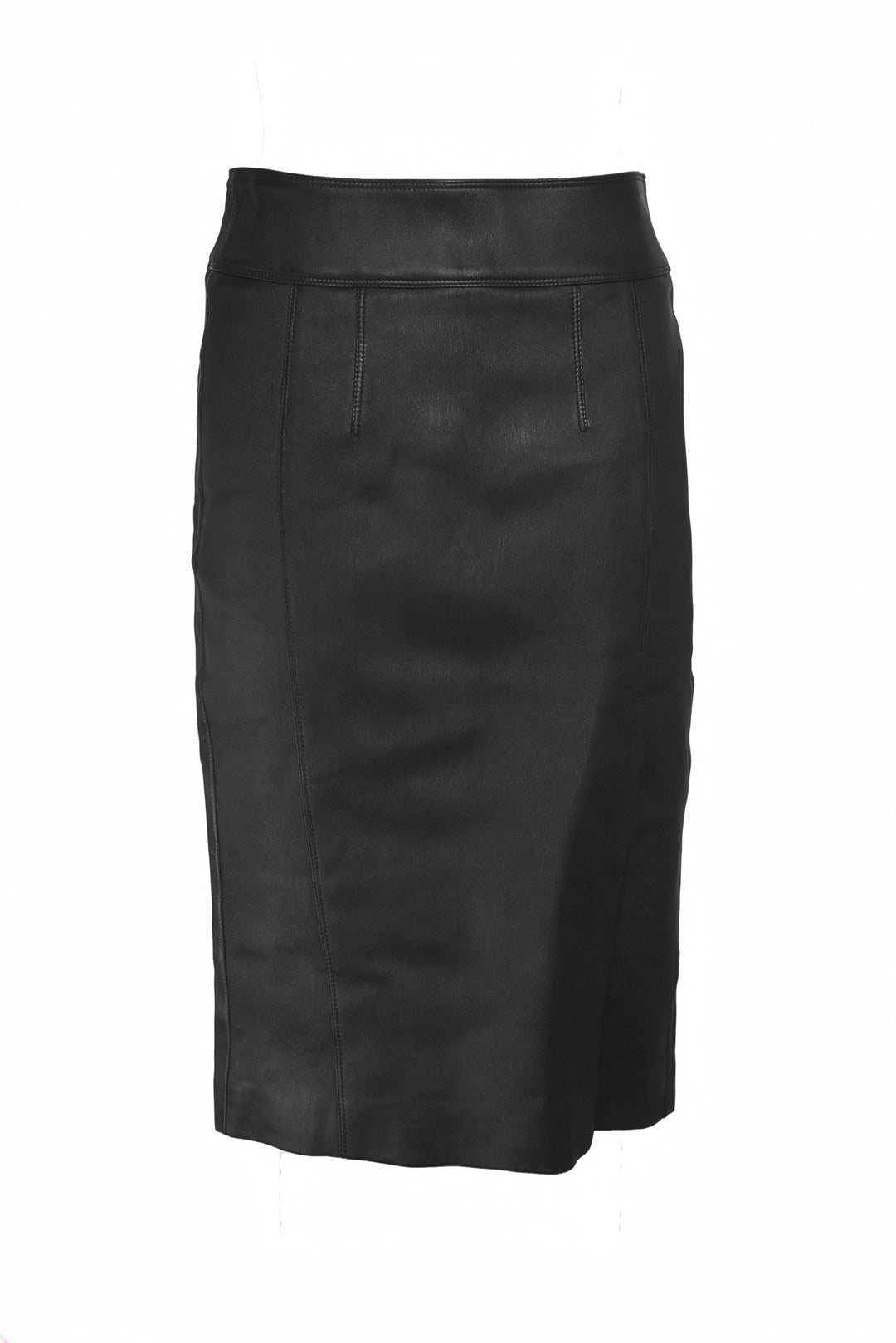 Burberry London Size 6 Leather Midi Pencil Skirt