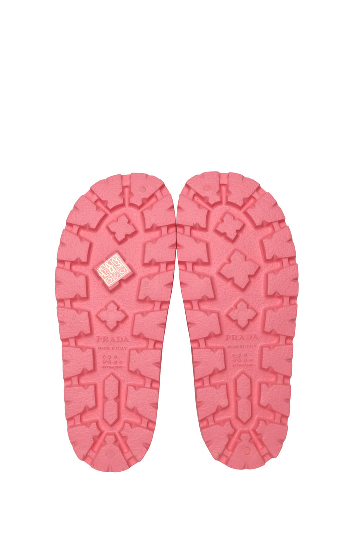 Prada Size 36 Triangle Logo Rubber Slides