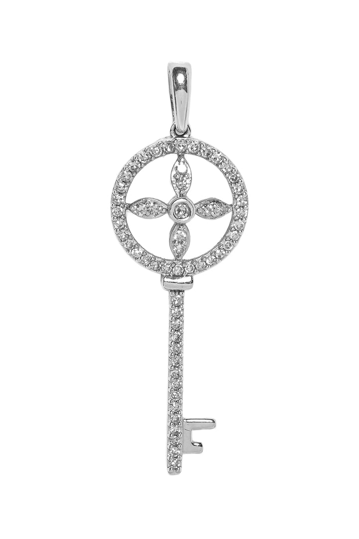 Michael Hill 10K Pave Diamond Key Pendant