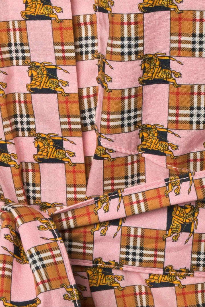 Burberry Size 2 Tiled Archive Print Cotton Shirt Dress