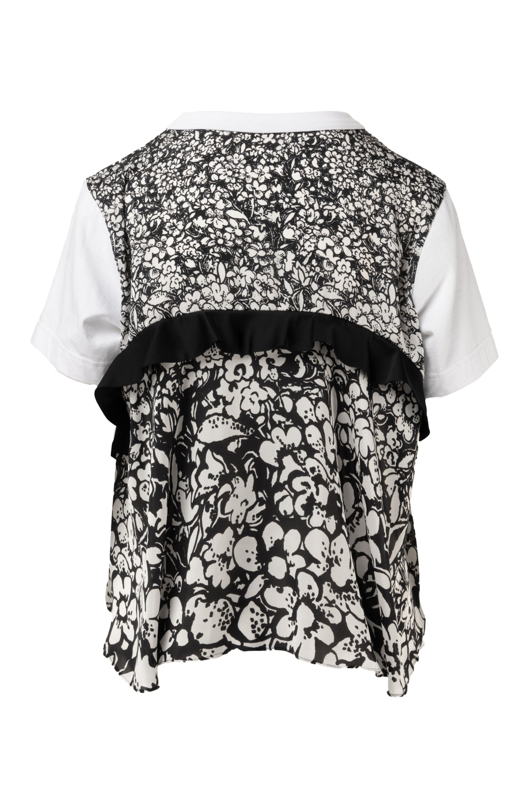 Sacai Size 3 Floral Ruffled Back T-Shirt