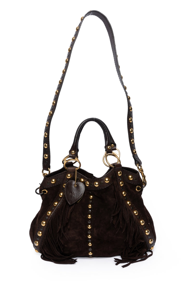 Gucci Studded Fringe Babouska Hobo