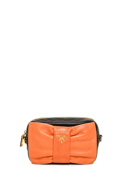 Prada Mixed Metal Fiocco Ribbon Camera Bag - Luxury Used Designer