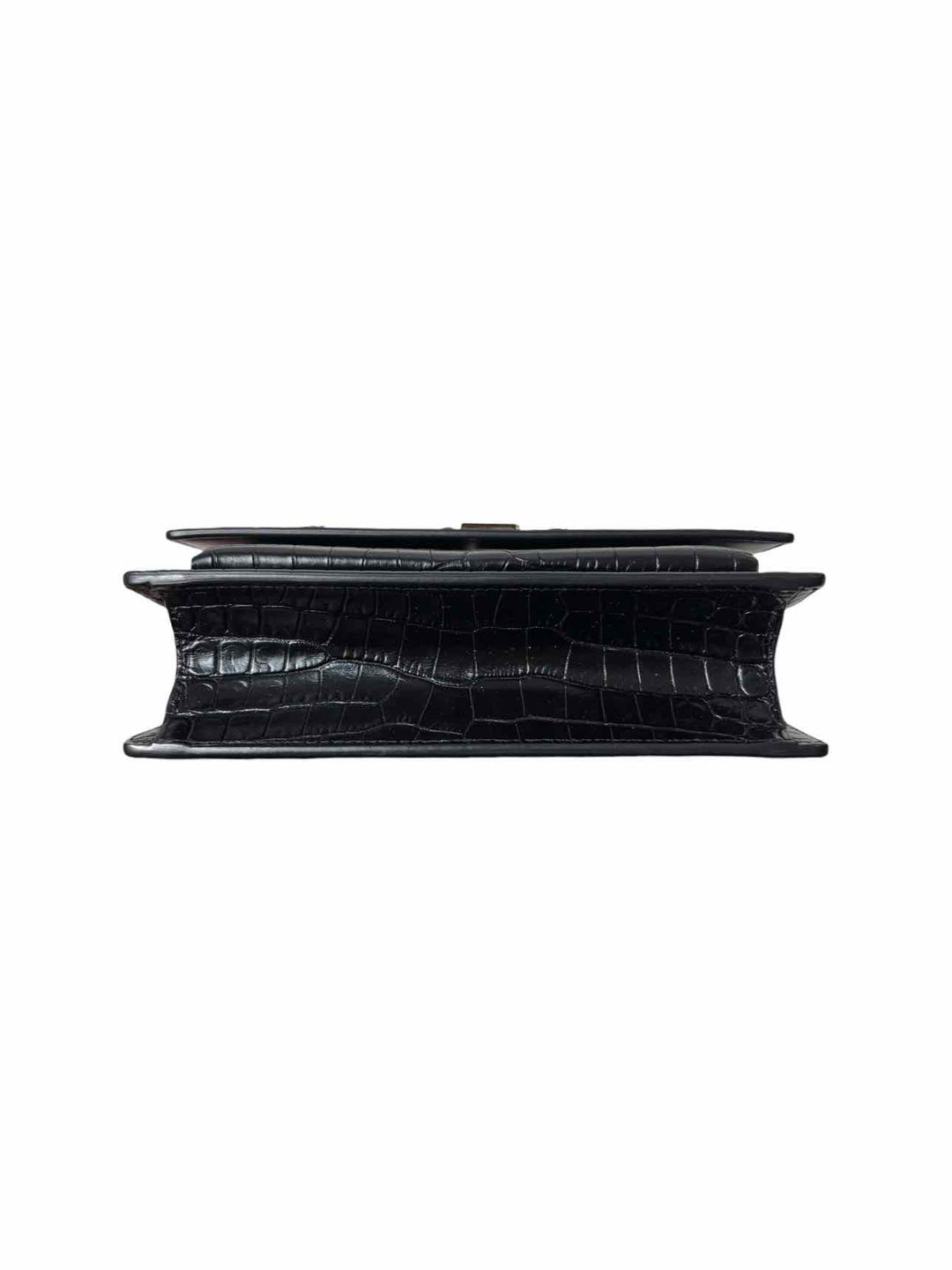 Saint Laurent Croc Embossed Sunset Wallet on Chain Purse